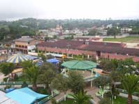 Vista aérea del parque y centro del pueblo, después de la feria Yaonahuac 2008