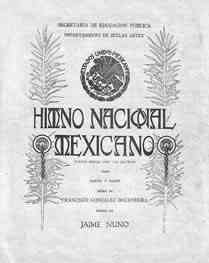 Portada de las partituras del Himno Nacional Mexicano